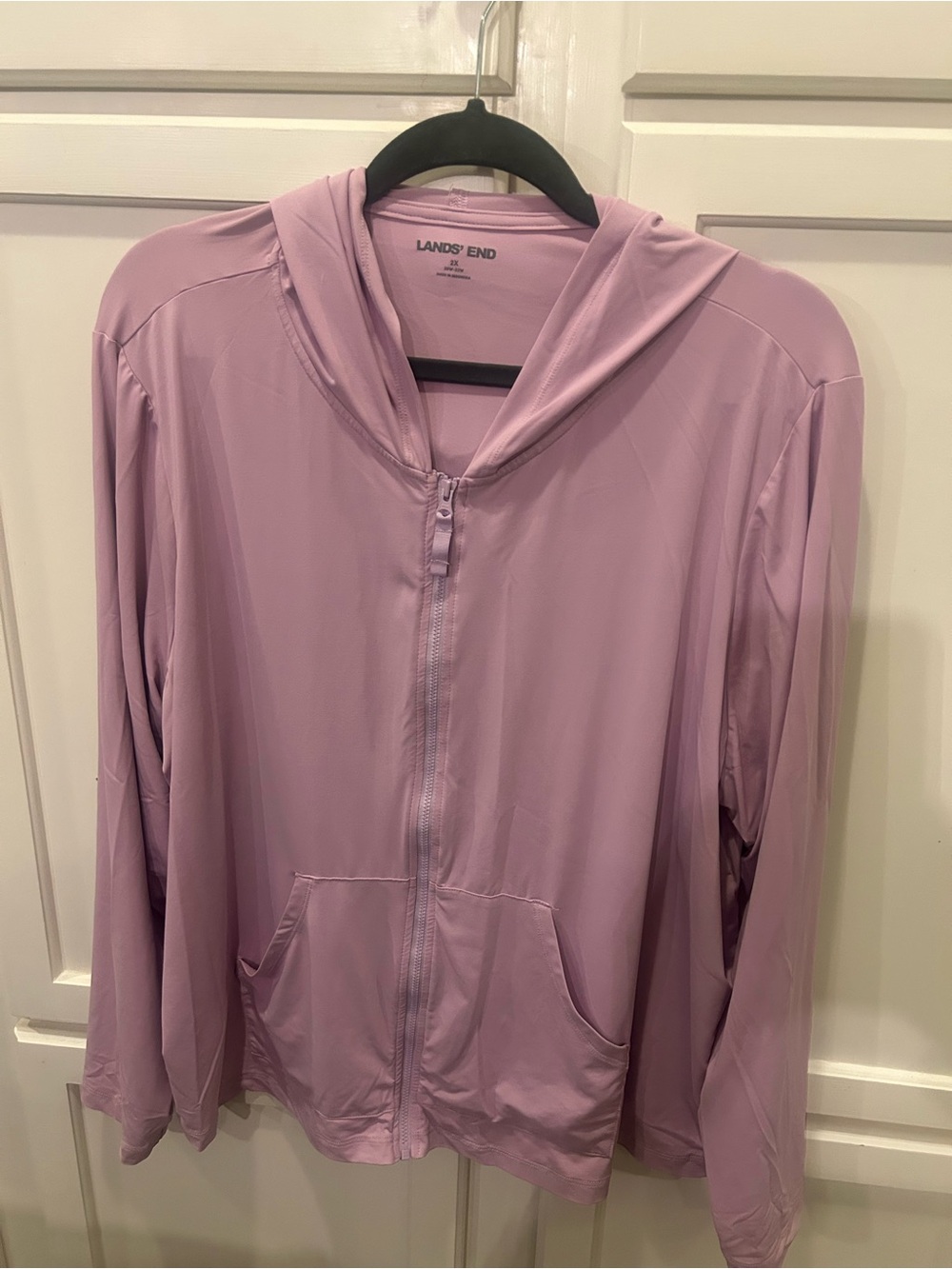 Lands' End Lavender Lightweight Zip Hoodie